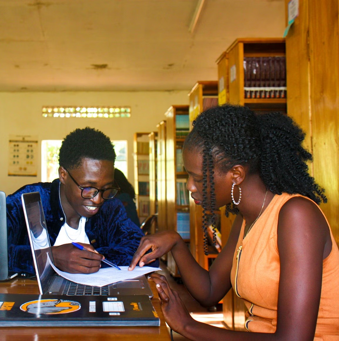 African students studying together